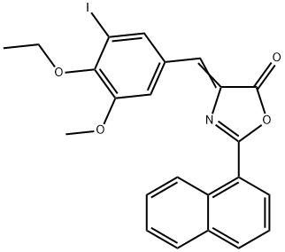 4-(4-ethoxy-3-iodo-5-methoxybenzylidene)-2-(1-naphthyl)-1,3-oxazol-5(4H)-one Struktur