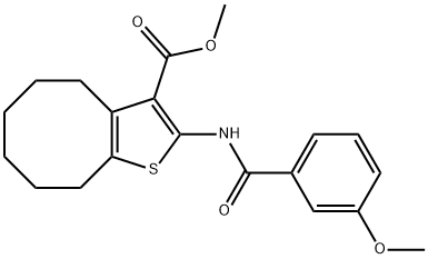 methyl 2-[(3-methoxybenzoyl)amino]-4,5,6,7,8,9-hexahydrocycloocta[b]thiophene-3-carboxylate Struktur