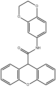 N-(2,3-dihydro-1,4-benzodioxin-6-yl)-9H-xanthene-9-carboxamide Struktur