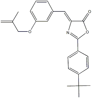 2-(4-tert-butylphenyl)-4-{3-[(2-methyl-2-propenyl)oxy]benzylidene}-1,3-oxazol-5(4H)-one Struktur