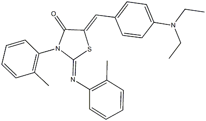 5-[4-(diethylamino)benzylidene]-3-(2-methylphenyl)-2-[(2-methylphenyl)imino]-1,3-thiazolidin-4-one Struktur