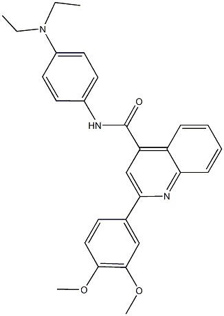 N-[4-(diethylamino)phenyl]-2-(3,4-dimethoxyphenyl)-4-quinolinecarboxamide Struktur