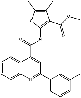 methyl 4,5-dimethyl-2-({[2-(3-methylphenyl)-4-quinolinyl]carbonyl}amino)-3-thiophenecarboxylate Struktur