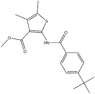 methyl 2-[(4-tert-butylbenzoyl)amino]-4,5-dimethyl-3-thiophenecarboxylate Struktur