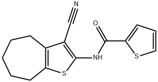 N-(3-cyano-5,6,7,8-tetrahydro-4H-cyclohepta[b]thien-2-yl)-2-thiophenecarboxamide Struktur