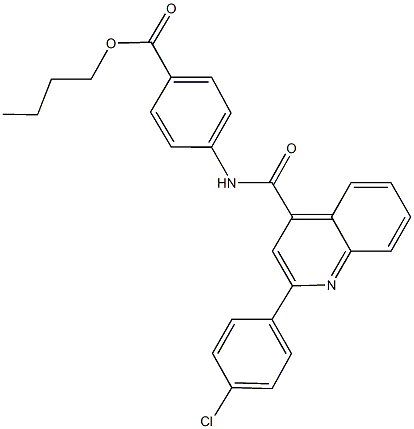 butyl 4-({[2-(4-chlorophenyl)-4-quinolinyl]carbonyl}amino)benzoate Struktur