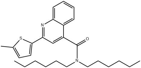 N,N-dihexyl-2-(5-methyl-2-thienyl)-4-quinolinecarboxamide Struktur