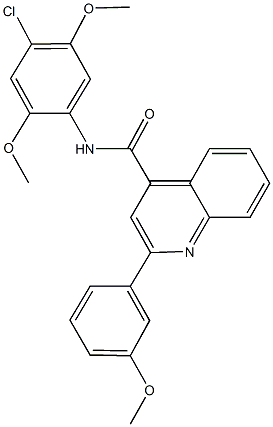 N-(4-chloro-2,5-dimethoxyphenyl)-2-(3-methoxyphenyl)-4-quinolinecarboxamide Struktur