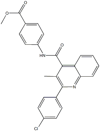 methyl 4-({[2-(4-chlorophenyl)-3-methyl-4-quinolinyl]carbonyl}amino)benzoate Struktur