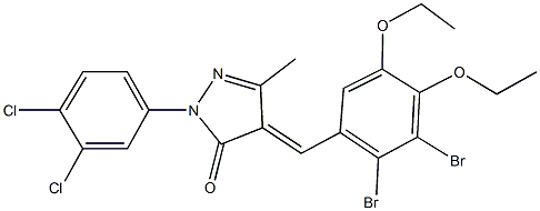 4-(2,3-dibromo-4,5-diethoxybenzylidene)-2-(3,4-dichlorophenyl)-5-methyl-2,4-dihydro-3H-pyrazol-3-one Struktur