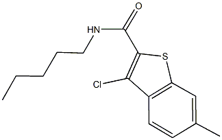 3-chloro-6-methyl-N-pentyl-1-benzothiophene-2-carboxamide Struktur