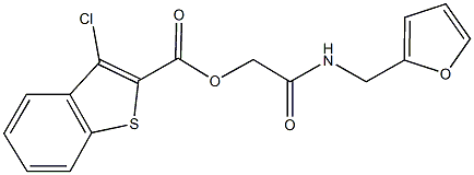 2-[(2-furylmethyl)amino]-2-oxoethyl 3-chloro-1-benzothiophene-2-carboxylate Struktur