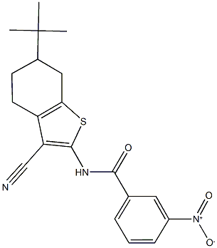 N-(6-tert-butyl-3-cyano-4,5,6,7-tetrahydro-1-benzothien-2-yl)-3-nitrobenzamide Struktur