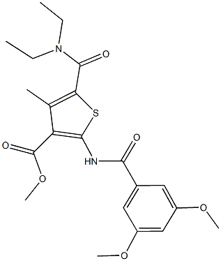 methyl 5-[(diethylamino)carbonyl]-2-[(3,5-dimethoxybenzoyl)amino]-4-methyl-3-thiophenecarboxylate Struktur