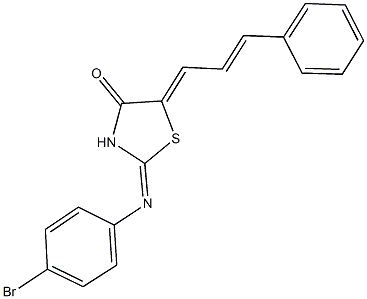 2-[(4-bromophenyl)imino]-5-(3-phenyl-2-propenylidene)-1,3-thiazolidin-4-one Struktur