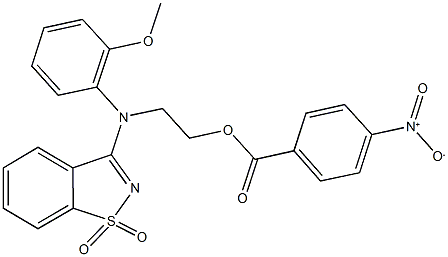 2-[(1,1-dioxido-1,2-benzisothiazol-3-yl)-2-methoxyanilino]ethyl 4-nitrobenzoate Struktur