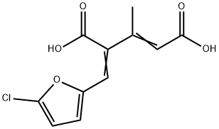 4-[(5-chloro-2-furyl)methylene]-3-methyl-2-pentenedioic acid Struktur