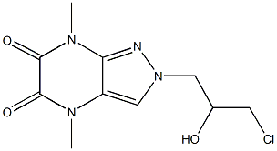 2-(3-chloro-2-hydroxypropyl)-4,7-dimethyl-2H-pyrazolo[3,4-b]pyrazine-5,6(4H,7H)-dione Struktur