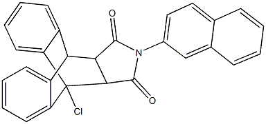 1-chloro-17-(2-naphthyl)-17-azapentacyclo[6.6.5.0~2,7~.0~9,14~.0~15,19~]nonadeca-2,4,6,9,11,13-hexaene-16,18-dione Struktur