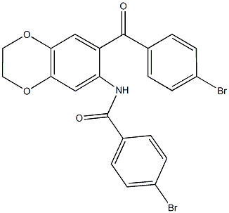 4-bromo-N-[7-(4-bromobenzoyl)-2,3-dihydro-1,4-benzodioxin-6-yl]benzamide Struktur