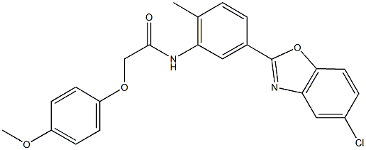 N-[5-(5-chloro-1,3-benzoxazol-2-yl)-2-methylphenyl]-2-(4-methoxyphenoxy)acetamide Struktur