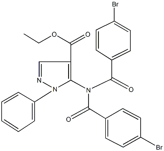 ethyl 5-[bis(4-bromobenzoyl)amino]-1-phenyl-1H-pyrazole-4-carboxylate Struktur