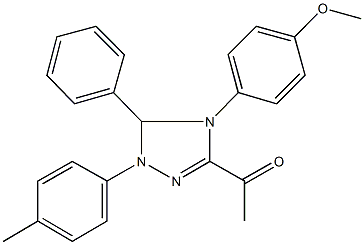 1-[4-(4-methoxyphenyl)-1-(4-methylphenyl)-5-phenyl-4,5-dihydro-1H-1,2,4-triazol-3-yl]ethanone Struktur