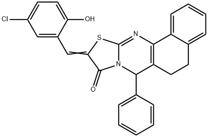 10-(5-chloro-2-hydroxybenzylidene)-7-phenyl-5,7-dihydro-6H-benzo[h][1,3]thiazolo[2,3-b]quinazolin-9(10H)-one Struktur