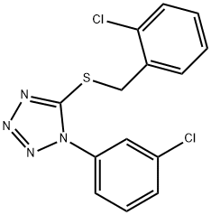 2-chlorobenzyl 1-(3-chlorophenyl)-1H-tetraazol-5-yl sulfide Struktur