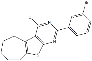 2-(3-bromophenyl)-6,7,8,9-tetrahydro-5H-cyclohepta[4,5]thieno[2,3-d]pyrimidin-4-ol Struktur