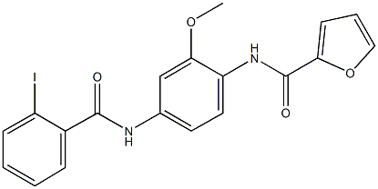 N-{4-[(2-iodobenzoyl)amino]-2-methoxyphenyl}-2-furamide Struktur