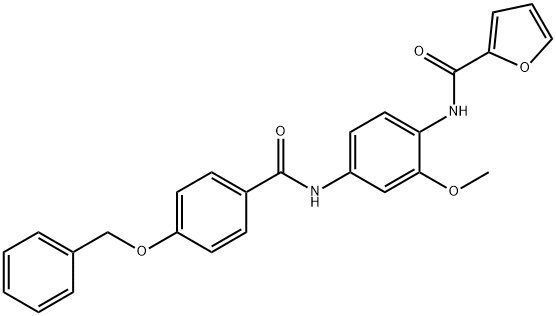 N-(4-{[4-(benzyloxy)benzoyl]amino}-2-methoxyphenyl)-2-furamide Struktur