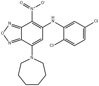 7-(1-azepanyl)-5-(2,5-dichloroanilino)-4-nitro-2,1,3-benzoxadiazole Struktur