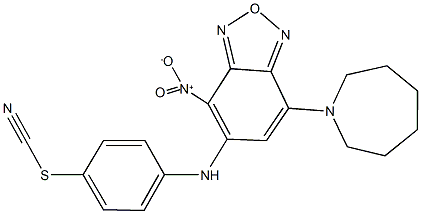 4-({7-(1-azepanyl)-4-nitro-2,1,3-benzoxadiazol-5-yl}amino)phenyl thiocyanate Struktur