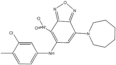 7-(1-azepanyl)-5-(3-chloro-4-methylanilino)-4-nitro-2,1,3-benzoxadiazole Struktur