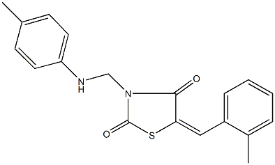 5-(2-methylbenzylidene)-3-(4-toluidinomethyl)-1,3-thiazolidine-2,4-dione Struktur