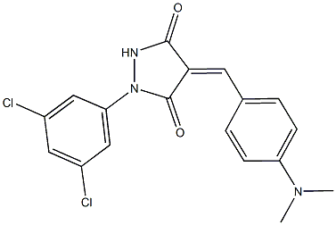 1-(3,5-dichlorophenyl)-4-[4-(dimethylamino)benzylidene]-3,5-pyrazolidinedione Struktur