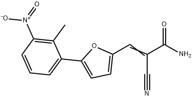 2-cyano-3-(5-{3-nitro-2-methylphenyl}-2-furyl)acrylamide Struktur