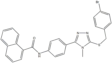 N-(4-{5-[(4-bromobenzyl)sulfanyl]-4-methyl-4H-1,2,4-triazol-3-yl}phenyl)-1-naphthamide Struktur