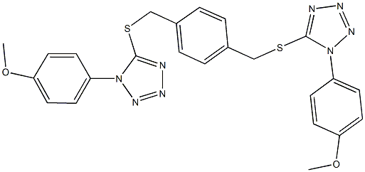 1-(4-methoxyphenyl)-5-{[4-({[1-(4-methoxyphenyl)-1H-tetraazol-5-yl]sulfanyl}methyl)benzyl]sulfanyl}-1H-tetraazole Struktur