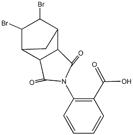 2-(8,9-dibromo-3,5-dioxo-4-azatricyclo[5.2.1.0~2,6~]dec-4-yl)benzoic acid Struktur