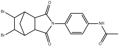 N-[4-(8,9-dibromo-3,5-dioxo-4-azatricyclo[5.2.1.0~2,6~]dec-4-yl)phenyl]acetamide Struktur