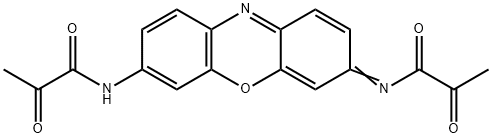 2-oxo-N-[7-(pyruvoylamino)-3H-phenoxazin-3-ylidene]propanamide Struktur