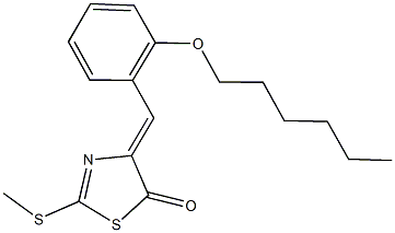 4-[2-(hexyloxy)benzylidene]-2-(methylsulfanyl)-1,3-thiazol-5(4H)-one Struktur