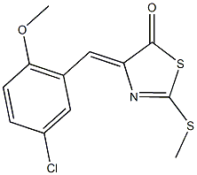 4-(5-chloro-2-methoxybenzylidene)-2-(methylsulfanyl)-1,3-thiazol-5(4H)-one Struktur