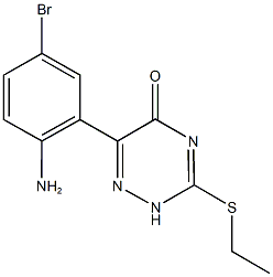 6-(2-amino-5-bromophenyl)-3-(ethylsulfanyl)-1,2,4-triazin-5(2H)-one Struktur