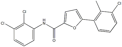 5-(3-chloro-2-methylphenyl)-N-(2,3-dichlorophenyl)-2-furamide Struktur