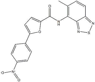 5-{4-nitrophenyl}-N-(5-methyl-2,1,3-benzothiadiazol-4-yl)-2-furamide Struktur