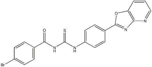 N-(4-bromobenzoyl)-N'-(4-[1,3]oxazolo[4,5-b]pyridin-2-ylphenyl)thiourea Struktur