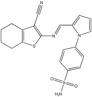 4-(2-{[(3-cyano-4,5,6,7-tetrahydro-1-benzothien-2-yl)imino]methyl}-1H-pyrrol-1-yl)benzenesulfonamide Struktur